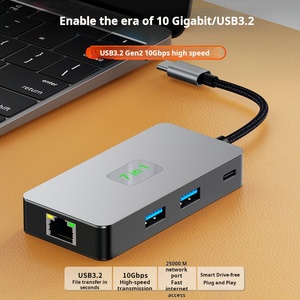 2500Mbps RJ45 tipo C Hub Extender USB-C Ethernet 7 In 1 adattatore di rete USB 3.2 Splitter per PC portatile interruttore del telefono Internet - Product Image 5