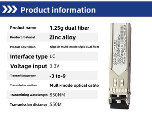 1.25G SFP 850nm 550M Gigabit mô-đun quang hỗ trợ DDM Dual LC giao diện mô-đun sợi kép cho <span class=keywords><strong>Cisco</strong></span> Huawei h3c finisar - Product Image 2