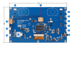 7.0 pollici 1024*600 IPS Display LCD capacitivo Touch Panel modulo TFT con altoparlanti per Raspberry Pi
