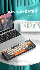 Teclado mecánico ruso Wolf T8 gratis, 68 teclas personalizadas, RGB, Teclado mecánico, tableta, portátil, teclado para juegos de ordenador