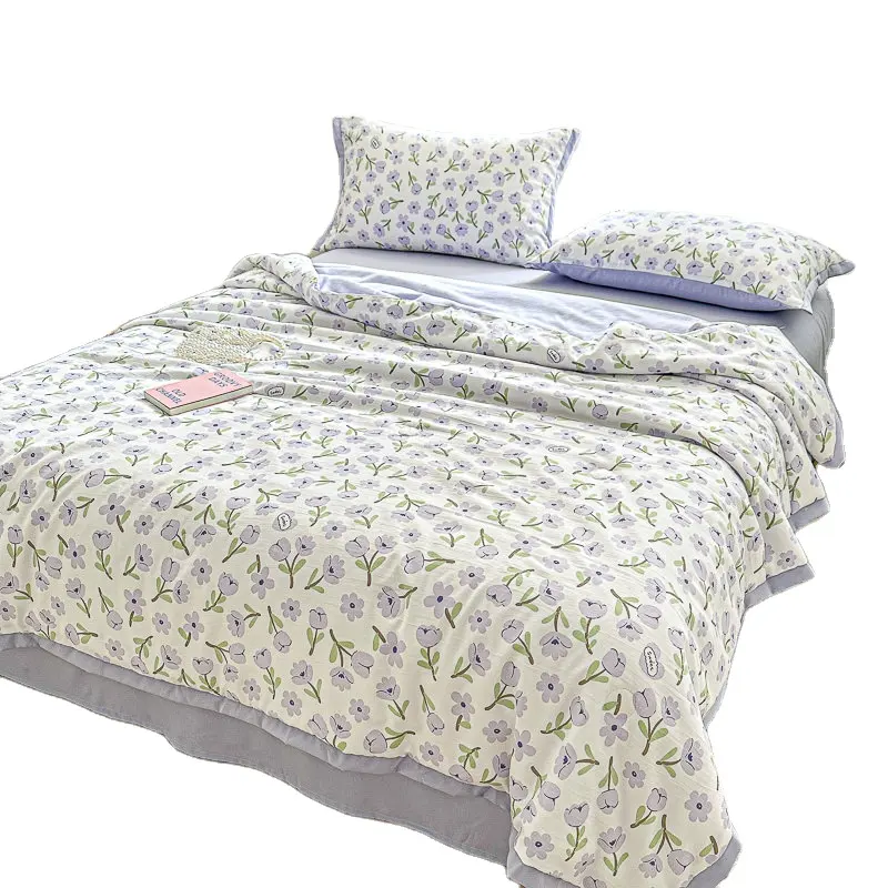 Boa Qualidade Costura Verão Algodão Flor Patchwork Folha Lençol Heirloom Bebê Quilts De Enchimento Para O Inverno Cama Hotel Quilt