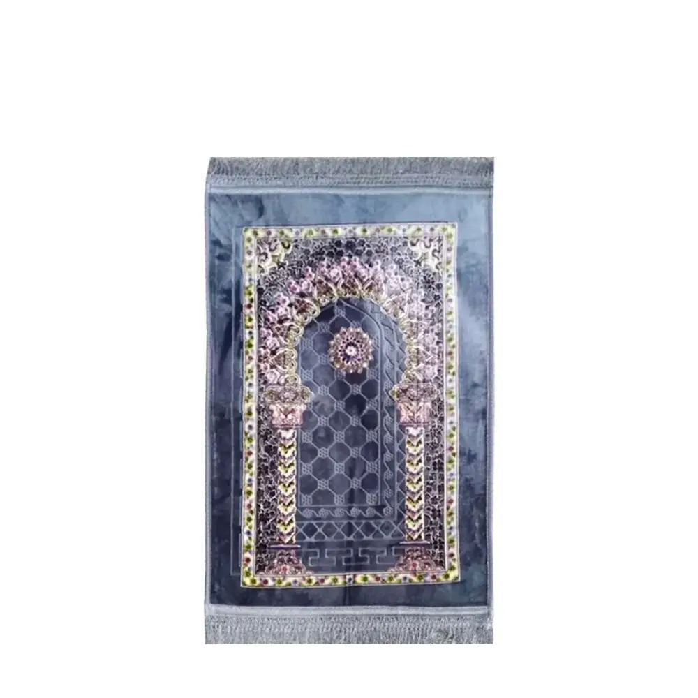 Islámica alfombra de oración musulmán rezando Mat alfombra con tela suave y cómoda