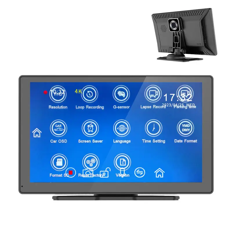 Universal Portable Car Play Q9S Dash Cam Front und Rückseite Doppel Aufzeichnung Auto Navigationssystem Auto Android kabelloses Carplay