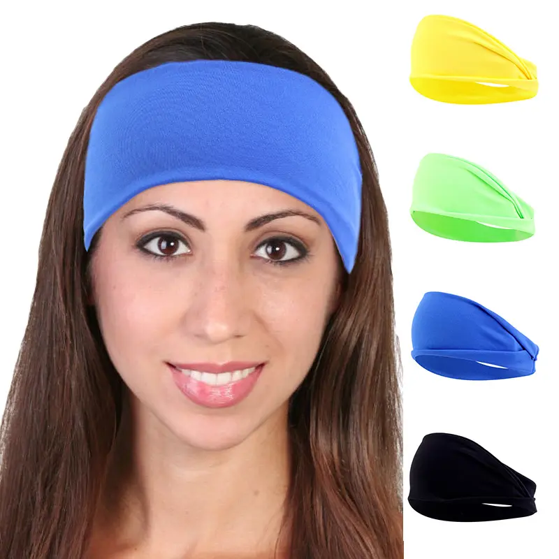 New Women Solid Pattern Sport Headband Salon Hair Accessories Twisted Yoga Hair Make Up Headbands for Ladies