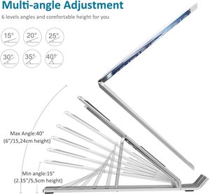 Suporte portátil para laptop, suporte para laptop dobrável, para macbook pro, computador portátil, com base e suporte para resfriamento