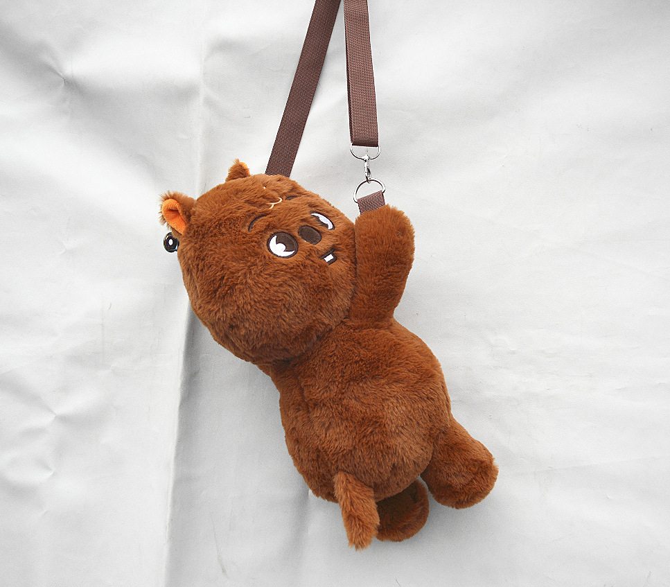 Sk brown bear plush crossbody bag