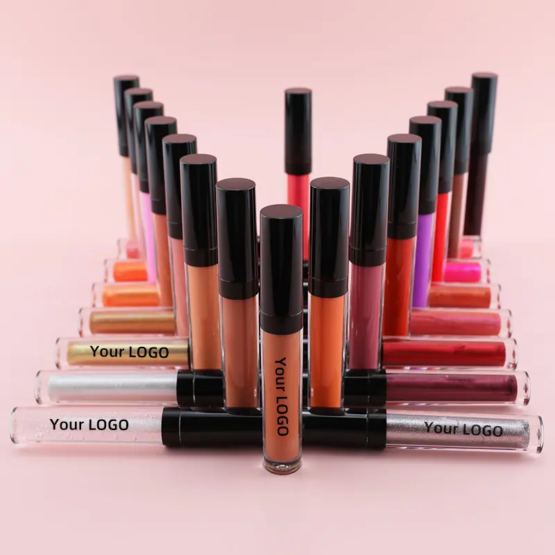 Ochain Waterproof faça o seu próprio logotipo fosco líquido vegan batom shimmer acabamento private label lip gloss