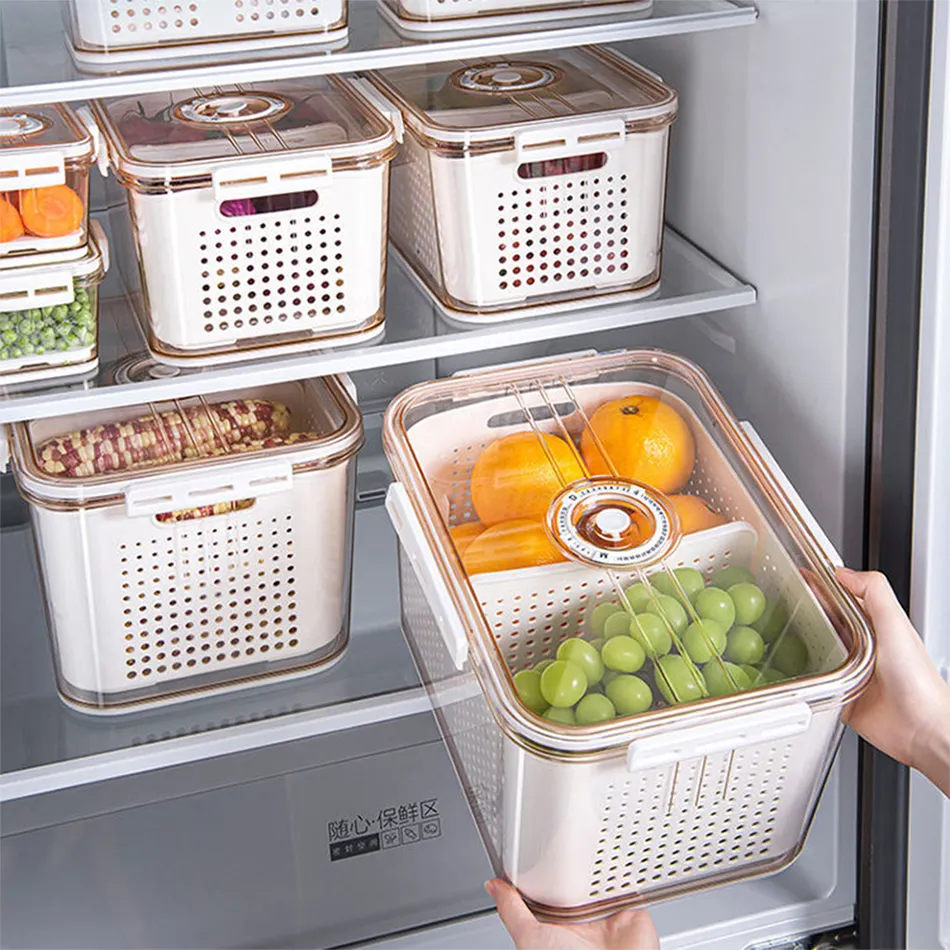 Sıcak satıcı buzdolabı saklama kabı kutu seti, sebze konteyner, buzdolabı saklama kutusu