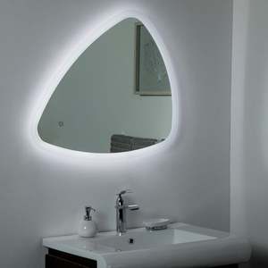 Espejo de baño LED moderno con función de desempañador de tiempo y CCT Diseño esmerilado Vanidad regulable iluminada para la decoración del hogar - Product Image 1