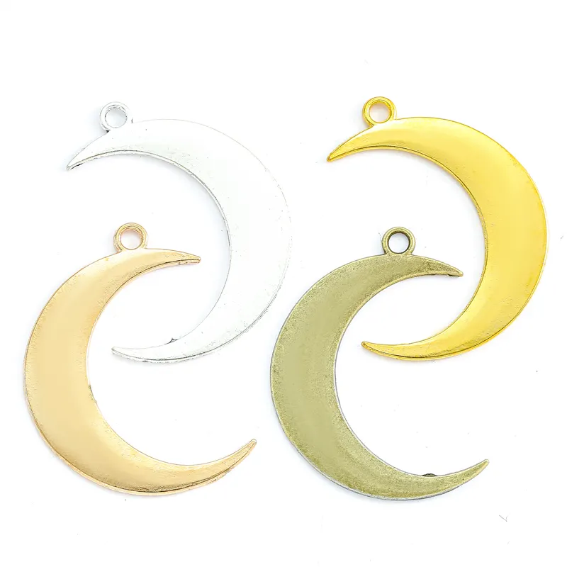 4 colori lega ciondolo luna per collana fai da te bracciale orecchini ciondolo gioielli artigianato fare accessori 43*33mm L634