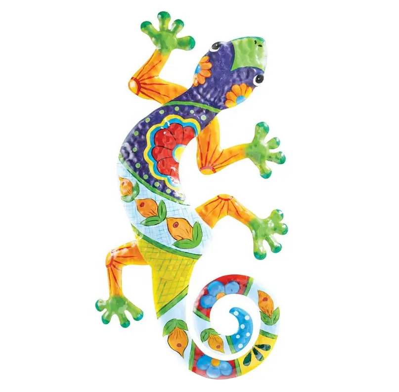 Décoration intérieure et extérieure Gecko Wall Art Metal Colorful Lizard Wall Art Decor