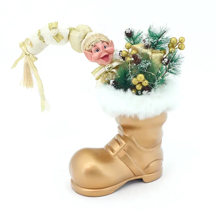 SOTE SD02 Christmtas Big Nose Elf Doll Boots 35CM Gold Martin Boots Elf Christmas Decoration