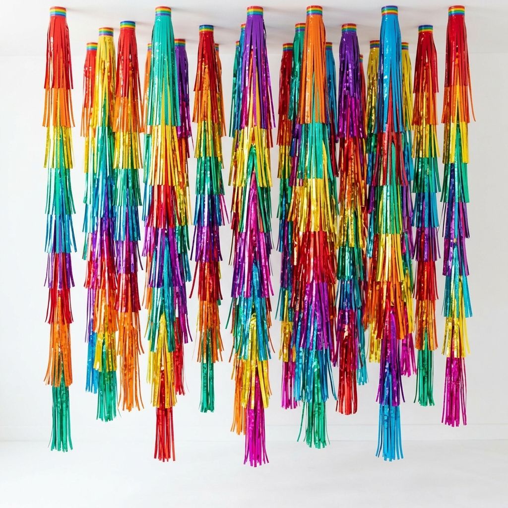 Frangia colorata in PE per soffitto