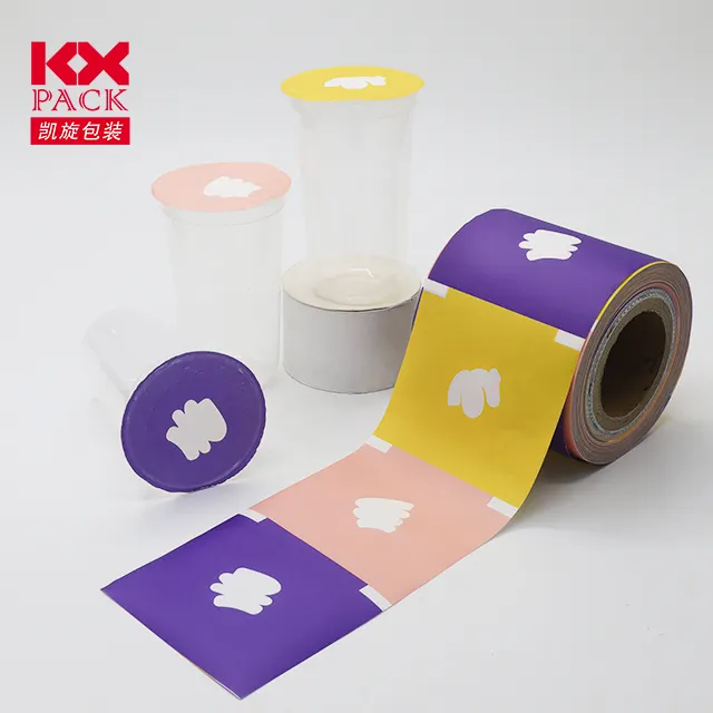 Película de sellado de té de burbujas impresa personalizada, sellador de papel de taza de plástico, película para PP PET, novedad de 2023