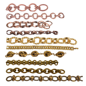 Handmade Multifunctional and Strong Stud Shape 18k Gold Plated Brass <strong>Chain</strong> Bismarck <strong>Chain</strong> Double Link <strong>Chain</strong> - Product Image 1
