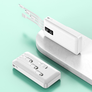 איכות גבוהה 10000mah בנק כוח נייד 4-תיל טעינה מהירה הוביל תצוגה דיגיטלית usb & סוג-<span class=keywords><strong>c</strong></span> פלט עם מחזיק כבל