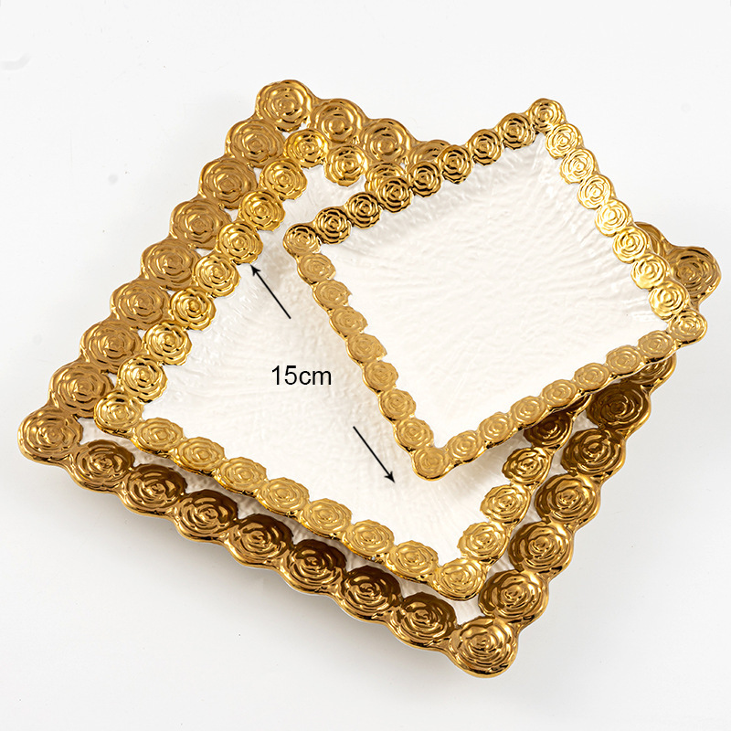 assiette carrée blanche de 6 pouces