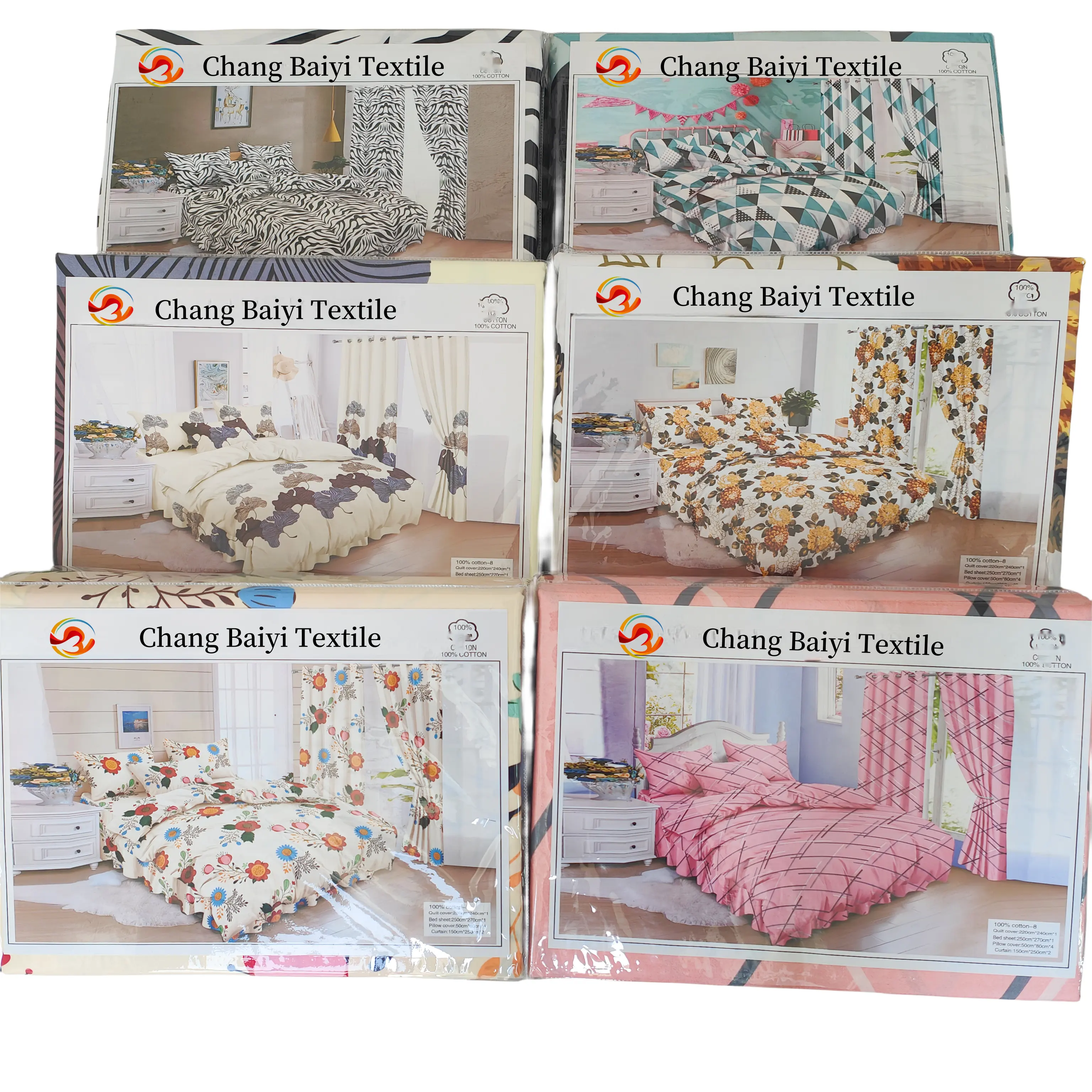 Set di biancheria da letto su misura 8 pezzi copriletto trapuntato Set di lenzuola con tende e cuscino