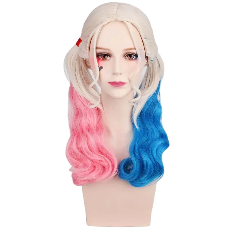 Atacado Rosa E Azul Gradiente Cosplay Perucas de Cabelo Desempenho Cabelo Clássico Penteado Peruca Resistente Ao Calor Moda Perucas