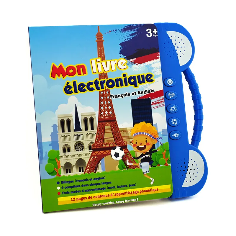 Children French Sonore E-Book Livres Intractif Musical Enfant French Sonore Education Electronic Learning Book For Kids