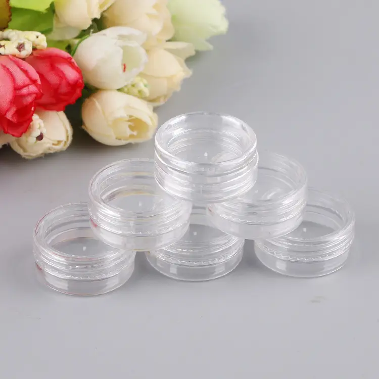 salon must have plastic clear 2g nail art accessories acrylic powder jars with lid