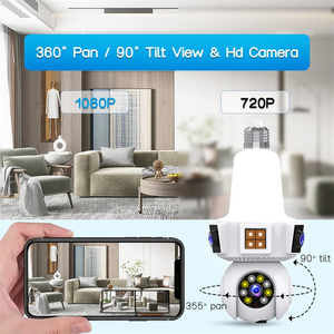 3 lenti Wireless Wifi Smart Home telecamere Baby Monitor IR visione notturna bidirezionale della rete Audio lampadina di sicurezza - Product Image 4
