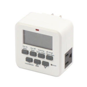 24 Hour Digital Timer Outlet (2 Pack), ON/Off <strong>Program</strong>, <strong>LCD</strong> <strong>Display</strong>, Single Plug-in, 125V 15A for Seasonal Light, Lamp, Heater - Product Image 1