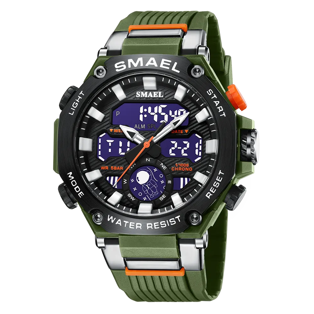 SMAEL 8069 yeni erkek popüler saatler büyük marka erkek su geçirmez dijital spor saatler