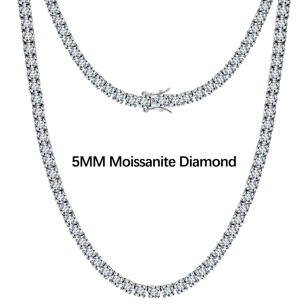 silver 5mm VVS Moissanite