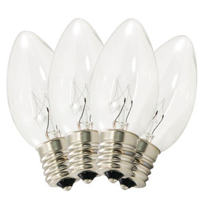 C9 Cadena de luces de Navidad para exteriores Bombillas de repuesto Clear E17 Base intermedia 5W 7W 10W 15W Bombilla de filamento de vela incandescente - Product Image 1