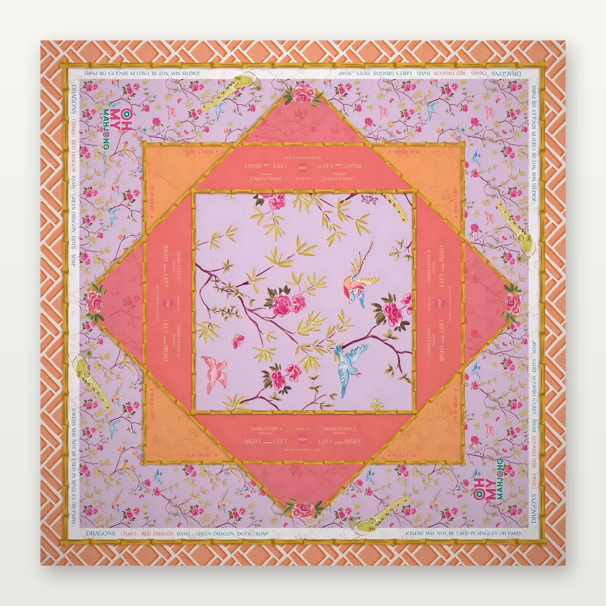 Tapis de mahjong oiseau orange
