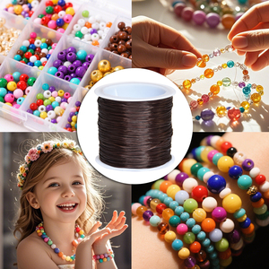 Cuerda elástica de cristal de 50 yardas y 0,8mm para pulsera, fabricación de pelucas, accesorios de bricolaje, herramientas de peinado multiusos - Product Image 1