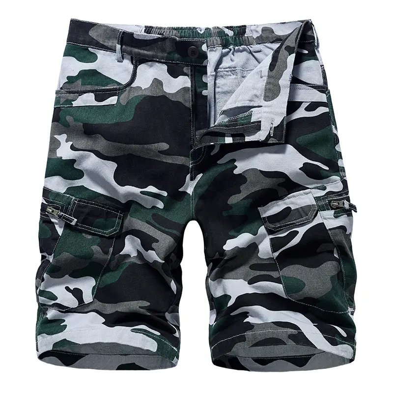 MShort0P102 Summer new European and American camouflage loose large size casual five-point pants men's tooling cotton shorts