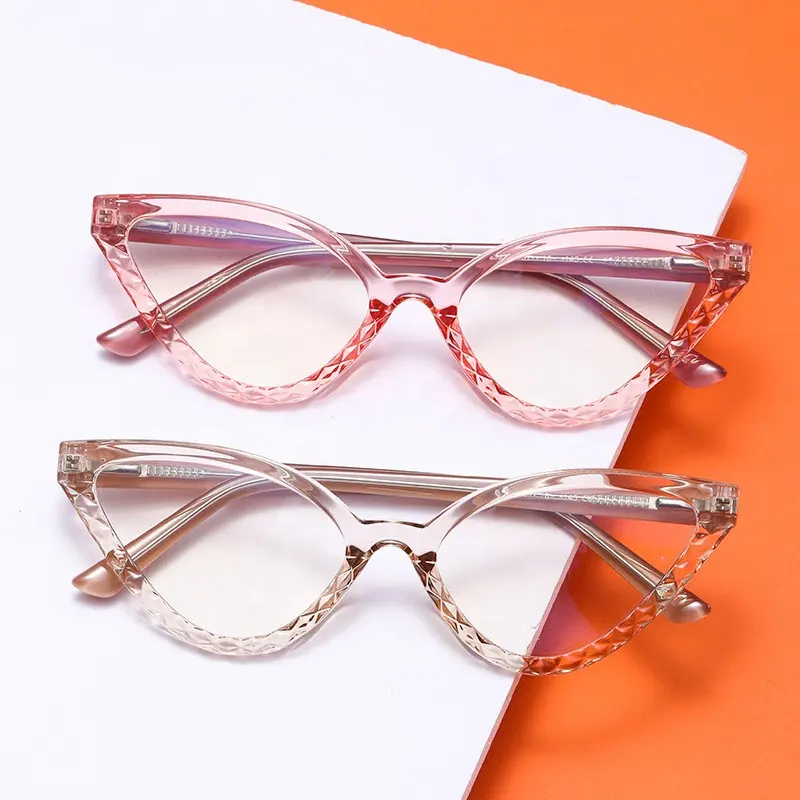 Jiuling-Gafas de luz azul personalizadas para miopía, lentes transparentes para miopía, triangulares pequeños tr90