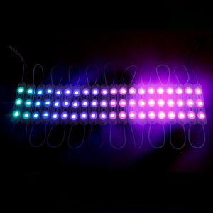 3 teller 12V smd 5050 sihirli dmx akıllı modül led lens 3LEDs Ws2811 IC enjeksiyon rgb led tam renkli modül - Product Image 1