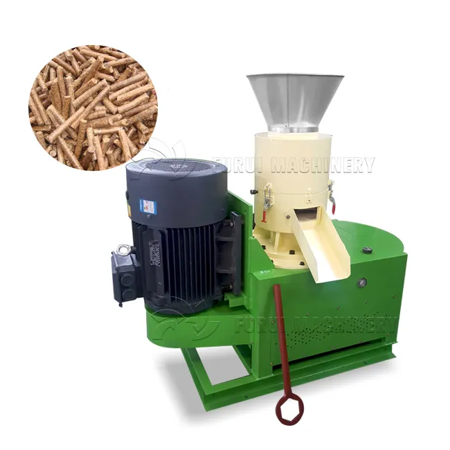 Granulador de pellets de aserrín de madera de biomasa/Molino de prensa de pellets de cáscara de arroz/línea de producción de pellets de fibra de palma proveedor dorado