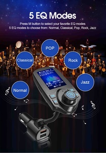 AGETUNR T10D 2023 QC 3.0 Fast Charger <strong>Bluetooth</strong> FM Transmitter Car AUX <strong>Input</strong> AUX <strong>Output</strong> Micro SD Card Dual USB <strong>Bluetooth</strong> Car Kit - Product Image 5