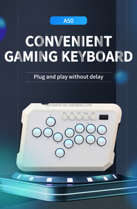 Cool chiave di illuminazione A50 tastiera da gioco cablata scatola per videogiochi Powkiddy Plug and Play a Zero ritardi Fighting Game macchina Video classica - Product Image 3