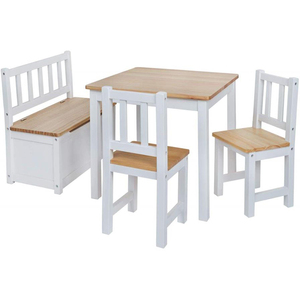 Okul ve oturma odası kullanımı için çocuklar için Modern ahşap masa ve sandalye seti - Product Image 2