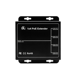 Metal Wall-mounted 10/100Mbps <strong>1</strong> in 4 Out Port Megabit Network <strong>5</strong> Ports POE Extender 30W Repeater for Standard <strong>Switch</strong> /PoE Camera - Product Image 3
