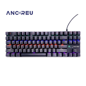 Stokta Ancreu OEM RGB DIY mekanik klavye 87 tuşları ile ışık 9 farklı modları LED aydınlatma kablolu mekanik klavye kiti - Product Image 1