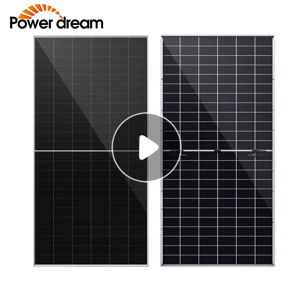 Power Dream Bifacial Glass Solar Photovoltaic Panel Hjt 540W 550W 555W Solar Panel Solar Cells Solar Pv Panels Eu