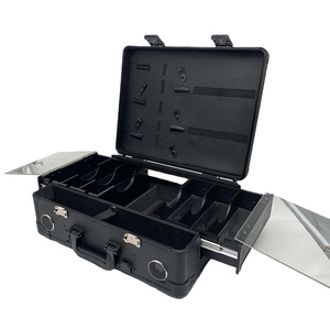 c沙龙支架理发店手提箱铝框带锁发梳造型工具箱 - Product Image 1