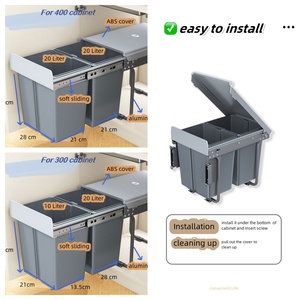 HNOSS选择性分类厨房垃圾桶回收柜台顶部垃圾箱拉出垃圾箱 - Product Image 3