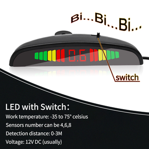 Sistema de Sensor de aparcamiento Universal para coche, con pantalla LED y alarma Beeper