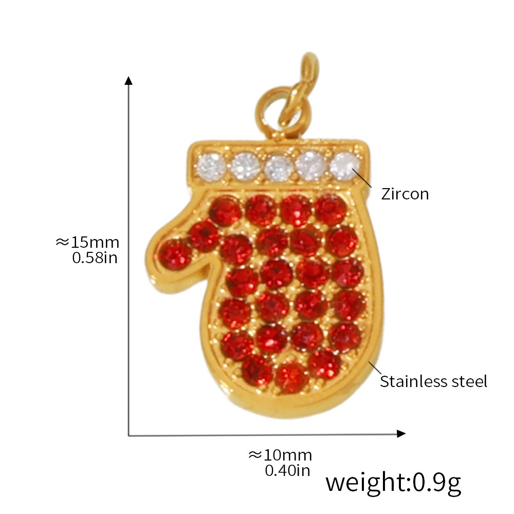Golden Christmas Glove Pendant