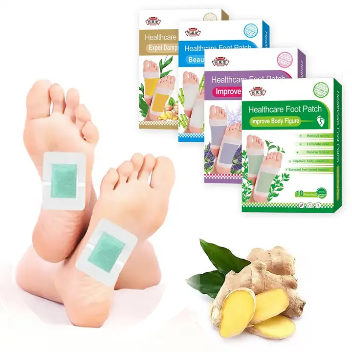 ODM/OEM Natural limpeza madeira gengibre vinagre cuidados pessoais Foot Detox Patches