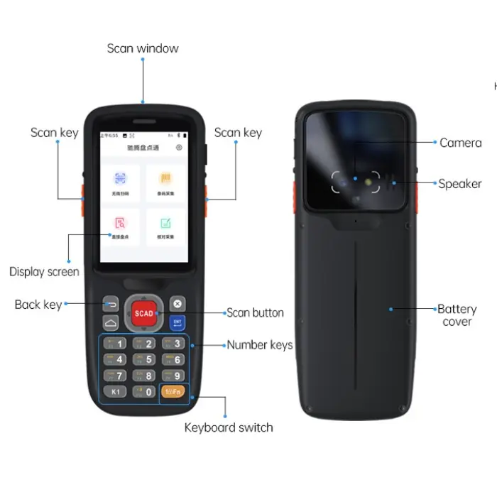 ENKSCAN Inventaire Robuste Android PDA Terminal De Poche PDA Ordinateur Mobile De Poche PDA Scanner Pour Entrepôt Supermarché