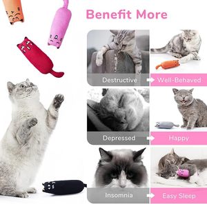 Venta al por mayor de ratones de dibujos animados interactivo resistente a mordeduras relleno mascota gatito gato dentición masticar hierba gatera juguete con hierba gatera - Product Image 4