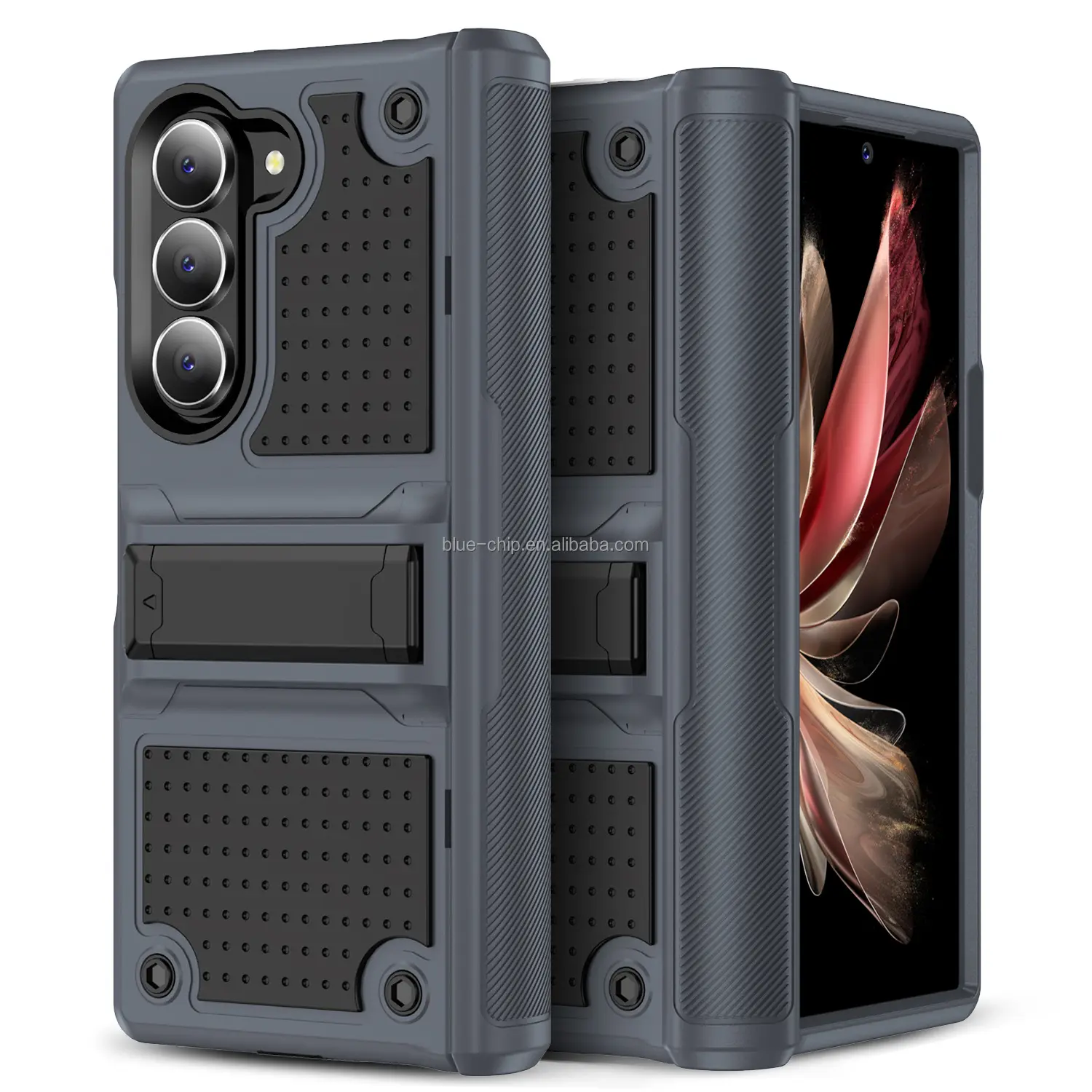 Design più recente armatura Design di grado superiore protezione antiurto Cover 2 in 1 TPU PC con supporto pieghevole custodia del telefono per Samsung Z Fold 6